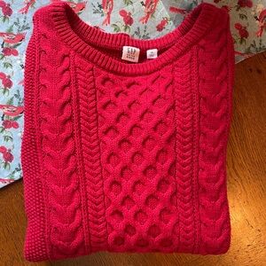 GAP Women’s Red Cable Knit Sweater, XS